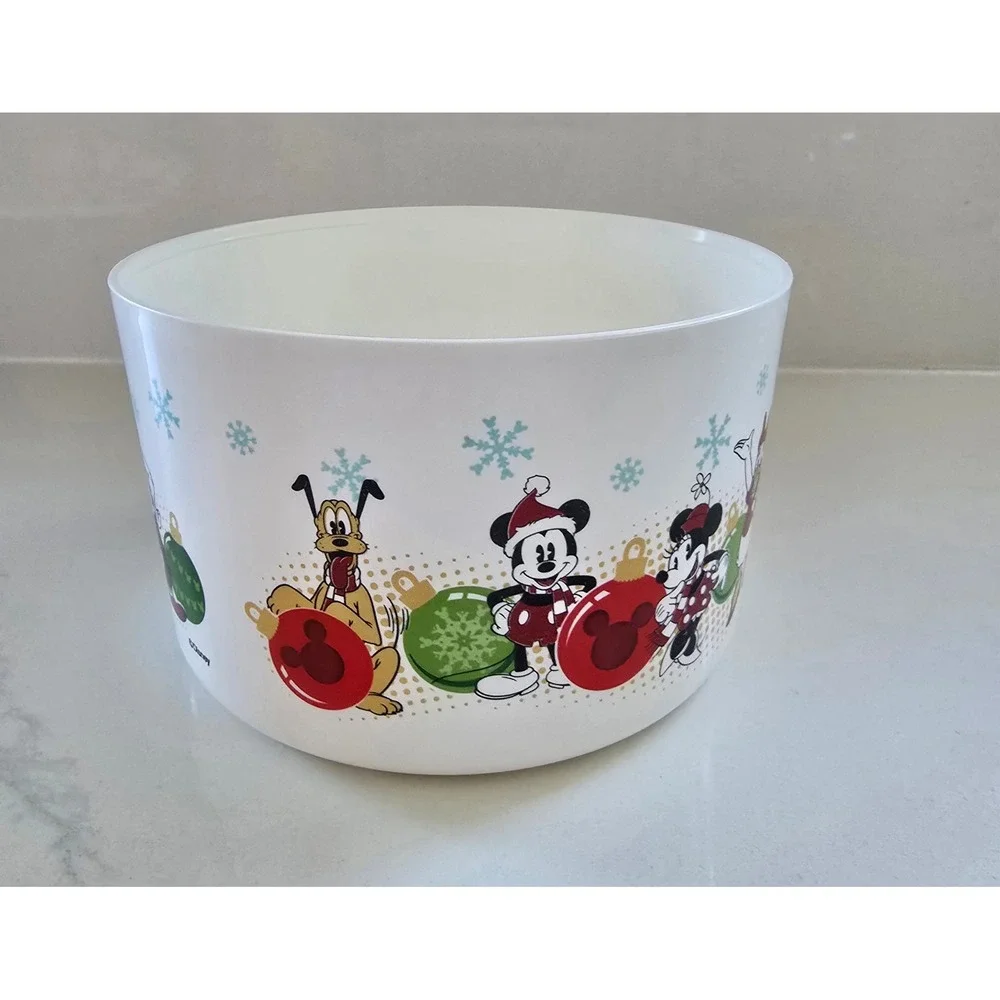 Disney Tupperware Christmas Holiday Bowl Mickey Minnie Donald Goofy Pluto White